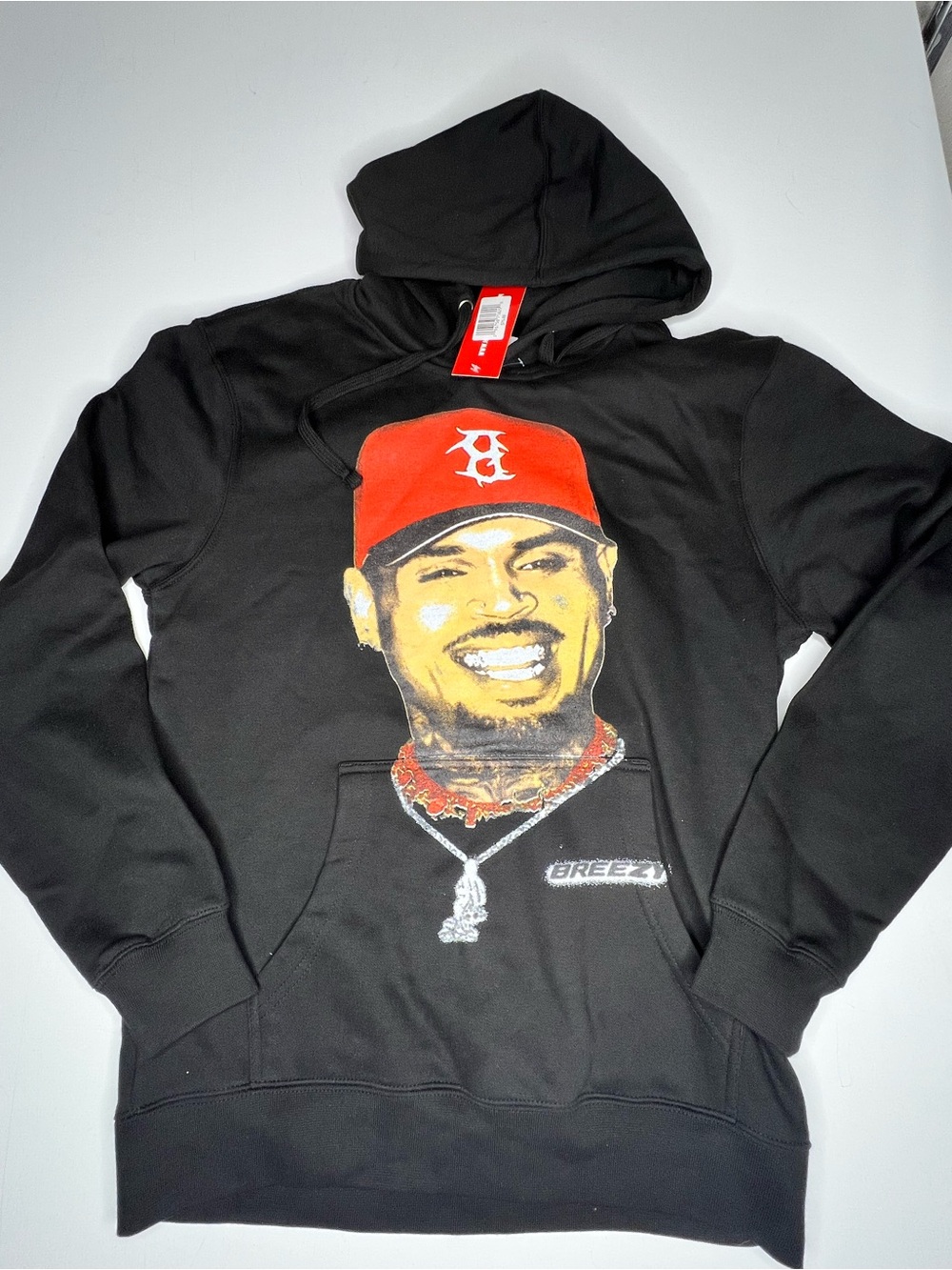 Chris Brown Breezy Graphic Hoodie with Red Cap Design